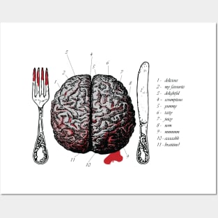 Zombie Dinner Brain Medical Diagram Posters and Art